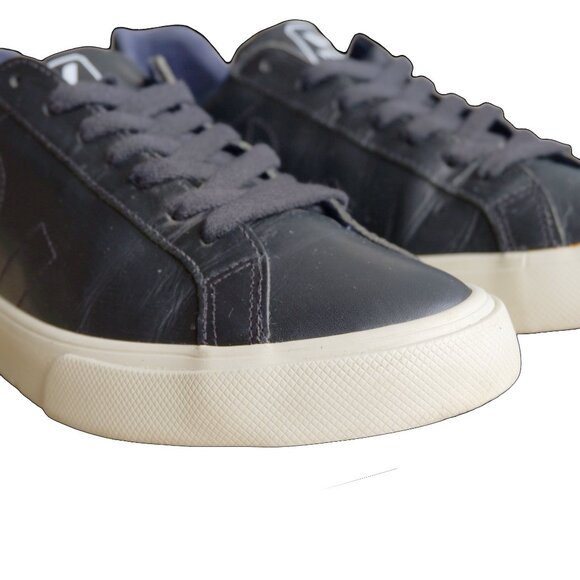 Veja Mens Black Leather Smart Sneaker Shoes Size 8 US - Picture 4 of 11